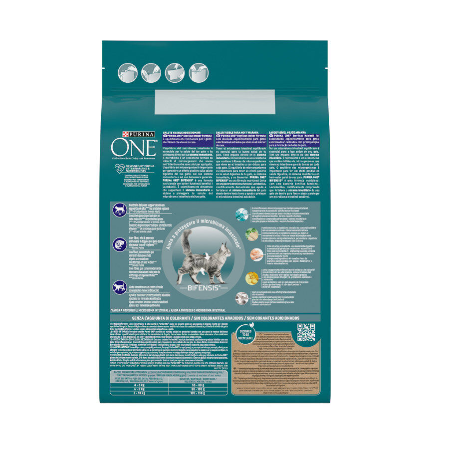 2.8 kg One Sterilcat Hairball Pollo pienso para gatos, , large indicador imagen numero 2